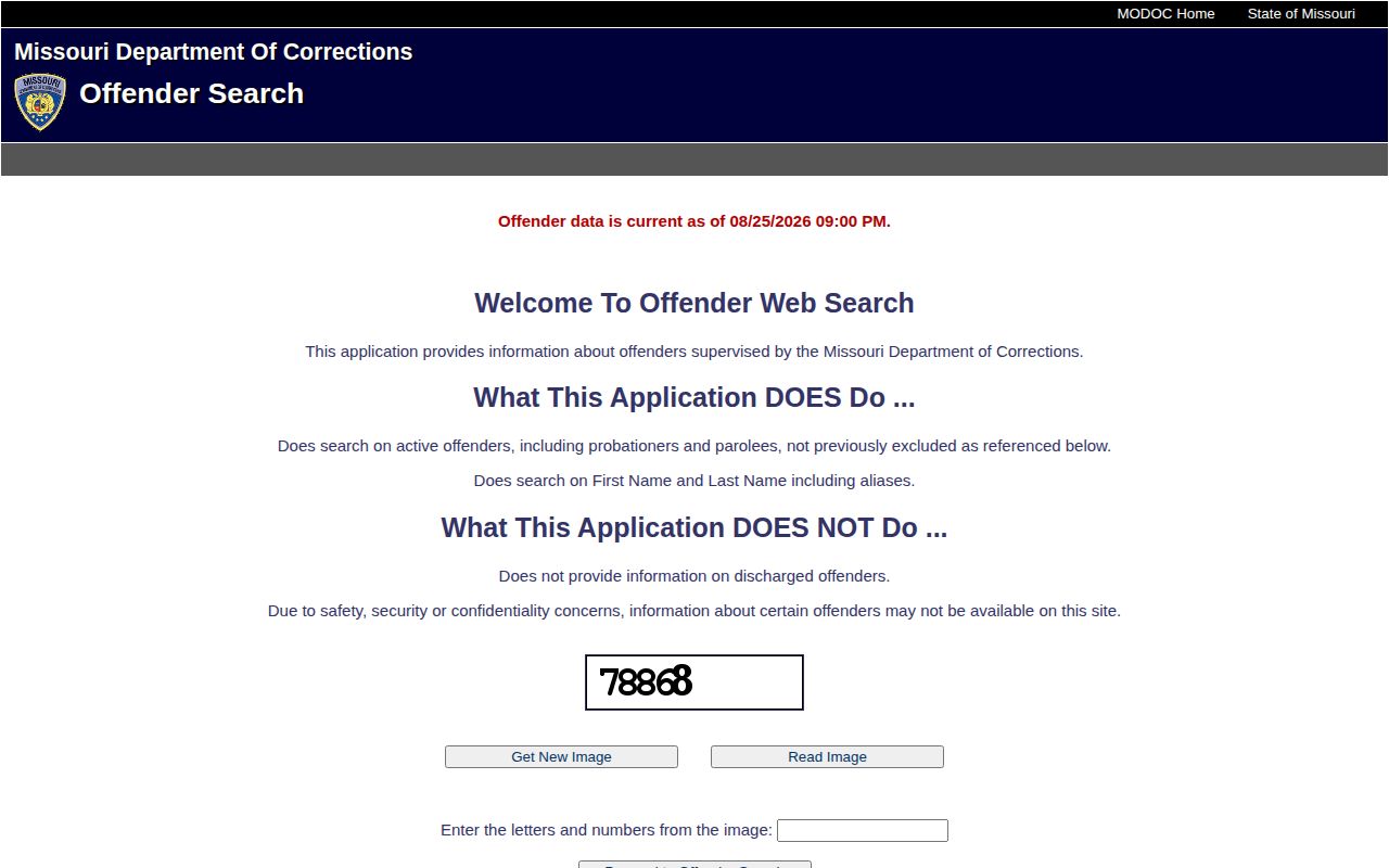 Missouri Department of Corrections offender search for Franklin County custody research